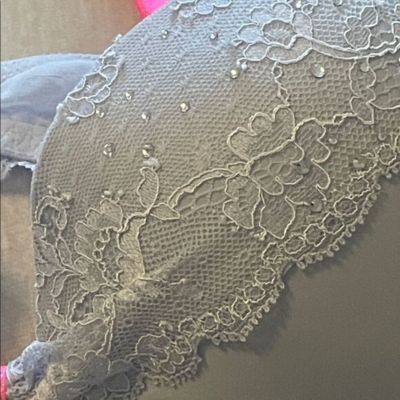 Victoria’s Secret Lavender Lace Trim and Rhinestone Bra with Pink Straps - Picture 6 of 8